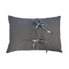 Housse de coussin rectangulaire en coton gris anthracite C3