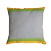 Housse de coussin carrée motif tri-bandes Jaune, bleu et vert D2