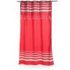 Rideau modulable en hauteur fond rouge et rayures en fil lurex argent - IS1