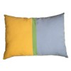 Housse de coussin 35x50cm en coton tri-bandes Jaune, bleu et vert  - D2