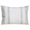 Housse de coussin 35x50cm, blanche avec rayures en fil lurex argent - IS2