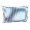 Coussin rectangulaire 35x50cm, blanc et rayures bleues en coton - M2