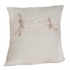 Housse de coussin carrée 40x40cm fond écru fermeture avec des nouettes - B2