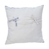 Housse de coussin carrée fond blanc avec nouettes au dos - C1