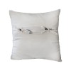 Housse de coussin carrée fond blanc fermeture avec des nouettes - M2