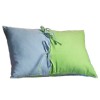 Enveloppe de coussin rectangulaire motif inversé vert et bleu fermeture avec nouettes - T3