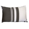 Coussin rectangulaire noir et blanc à rayures 100% coton - T1