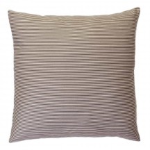 Grande housse de coussin 60 X 60 cm, écru et taupe à rayures, 100% coton -T2