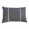 Coussin rectangulaire gris anthracite et rayures blanches C3