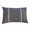 Coussin rectangulaire gris anthracite et rayures blanches C3