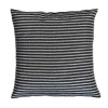 Coussin carré fond noir avec des rayures fines en fil lurex argent - B1