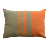 Coussin rectangulaire 100% coton orange et vert, 35x50cm,T4