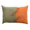 Coussin rectangulaire, dos avec nouettes, orange et vert, 35x50cm,T4