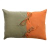 Coussin rectangulaire, dos avec nouettes, orange et vert, 35x50cm,T4