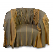 Jeté de fauteuil ocre et taupe 2x2m - C5