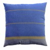 Grand coussin 60x60cm fond bleu et rayures taupes - CB4